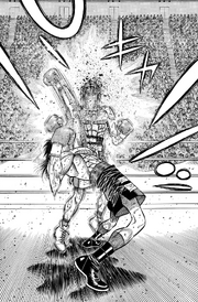Mashiba landing a left uppercut on Rosario