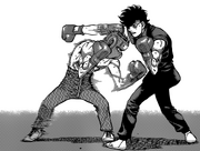 Ippo and Sendō doing a no-contact spar