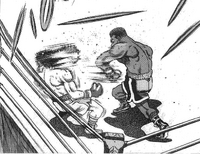 Ippo takes Hook punch.