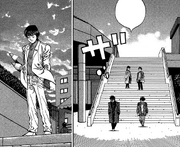 The Makunouchi Generation arrive to watch Ippo's match against Alfredo