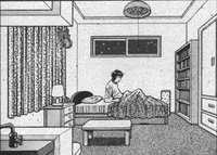 Miyata in his apartment