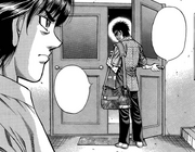 Miyata talking to Kojima about him fighting Ippo