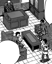 Ippo, Kamogawa, Yagi, and Shinoda discussing Takamura not wanting to fight overseas