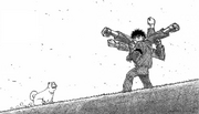 Wanpo with Ippo after his face stopped swelling from his match against Alfredo