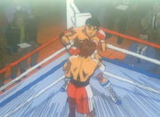 Ippo unconsciously stopping Volg's right straight