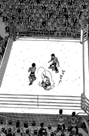 Ippo rolling on the canvas