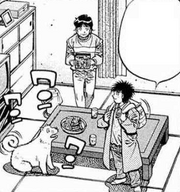 Hiroko telling Ippo to be careful before he leaves to fight Take
