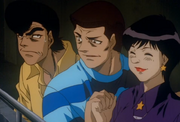 Tomiko cheering for Kimura and Ippo