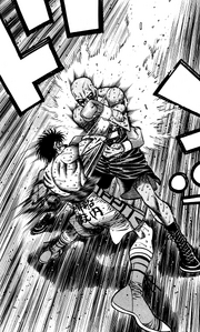 Ippo using the Heart Break Shot on Gedo