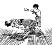 Wally dodging Ippo's punch using his Freedom Style