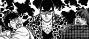 Takamura surprising Ippo and Itagaki with his sudden appearance after being away on a trip