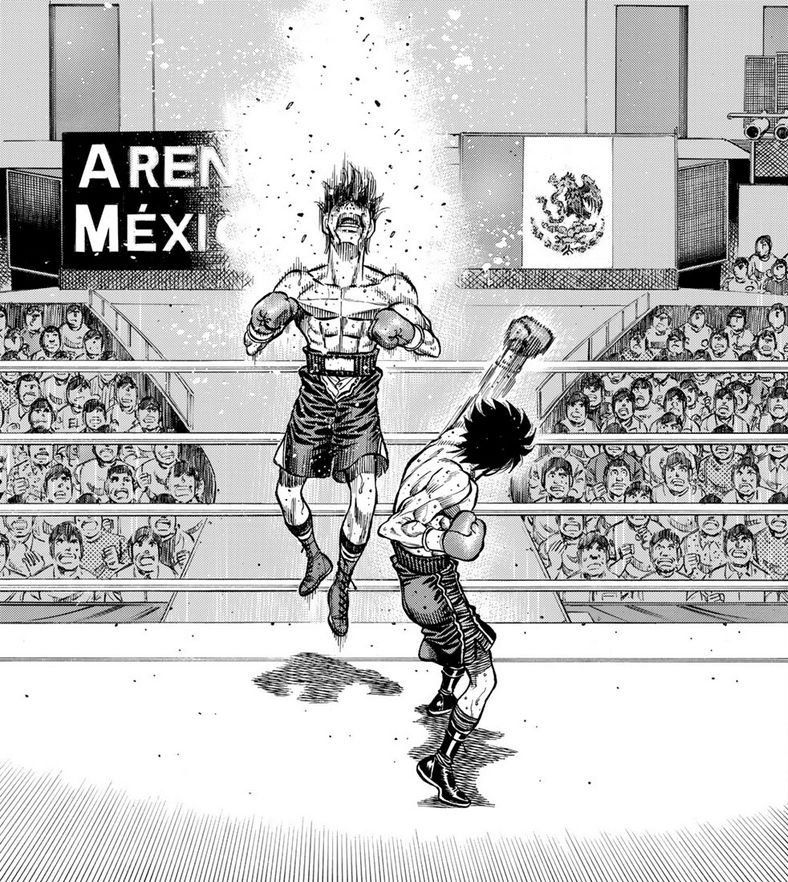 Coloured one of my favourite Panels. So, this is when Sendo smiles at Ippo  mid-match, in Mexico, I think it was very warm. : r/hajimenoippo