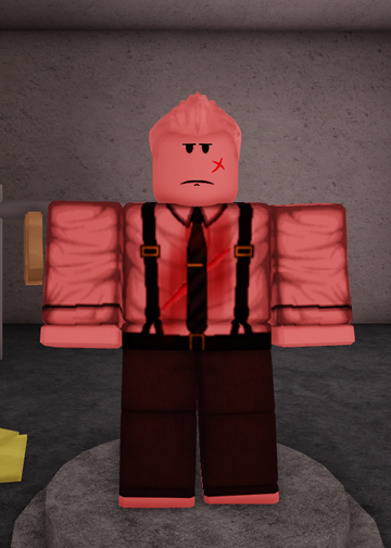 Red Serious Scar Face - Roblox