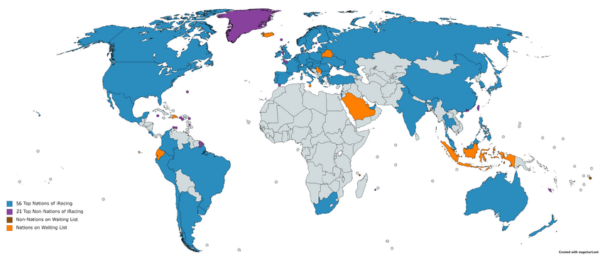 IRacing Top Nations and Top Non-Nations2