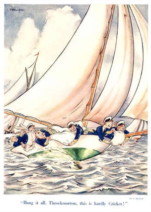 "Hang it all, Throckmorton, this is hardly cricket!" (1933)