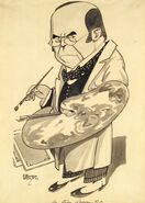 Caricature of Sir John Lavery by David Wilson, December 1912