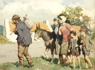 "On the Way Home with the Turf", watercolour