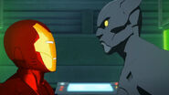 Iron Man and Black Panther having an arguement.