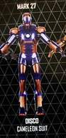The Mark XXVII, also known as "Disco", a Chameleon Suit.