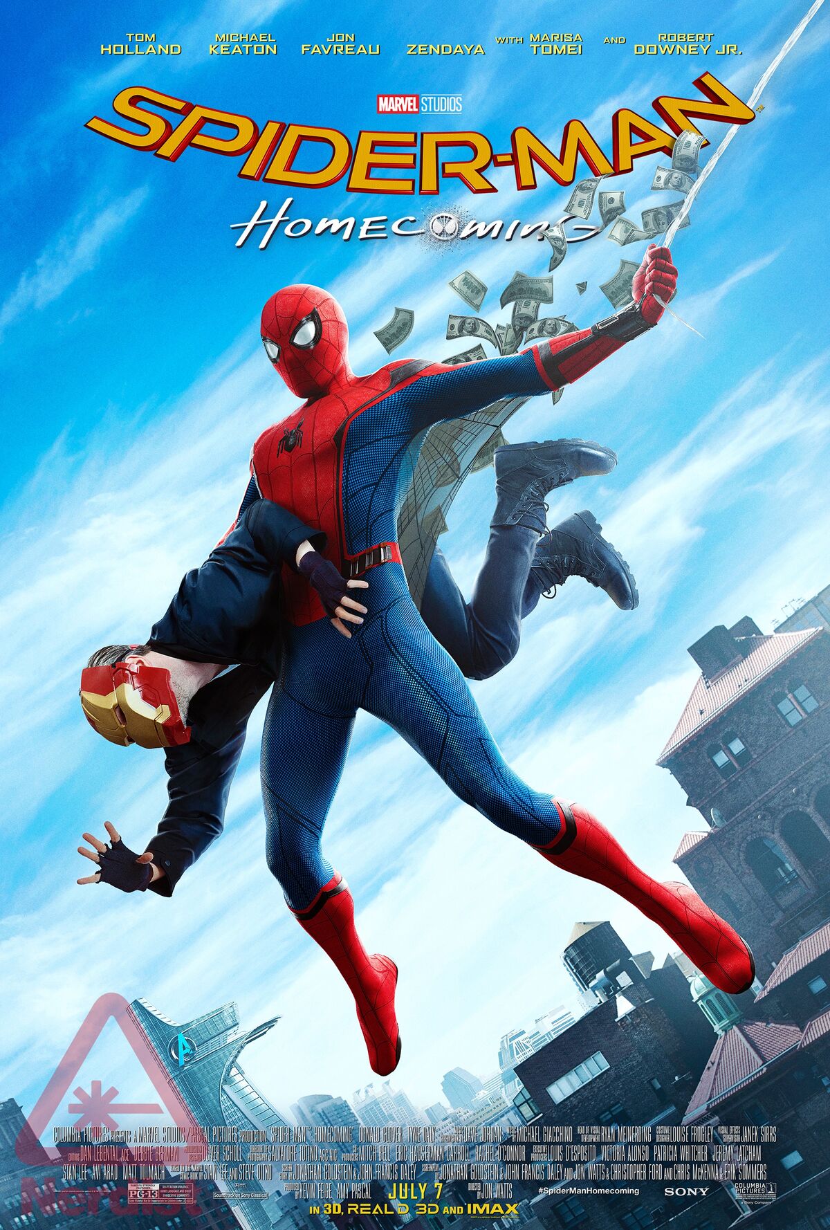  Spider-Man: Homecoming : Tom Holland, Michael Keaton, Robert  Downey Jr., Marisa Tomei, Jon Favreau, Gwyneth Paltrow, Zendaya, Donald  Glover, Jacob Batalon, Laura Harrier, Tony Revolori, Bokeem Woodbine, Tyne  Daly, Abraham Attah