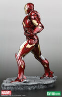 The left side view of the Mark VII statue.