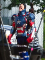 A stunt man for the Iron Patriot suit.