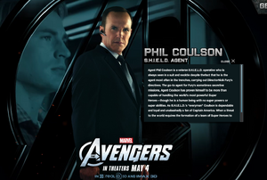 Agent Phil Coulson, in the promotional poster of the marvel movie The Avengers.