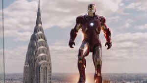 Anthony Stark (Earth-199999) with Iron Man Armor MK VII (Earth-199999) from Marvel's The Avengers 002