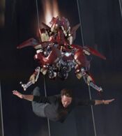Anthony Stark (Earth-199999) with Iron Man Armor MK VII (Earth-199999) from Marvel's The Avengers 001