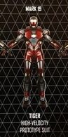 The Mark XIX, also known as "Tiger", a prototype High-Velocity Suit.