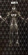 The Mark XIV, an Advanced Iron Man Suit, shown in full view.