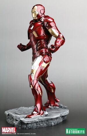 The front side view of the Mark VII statue.