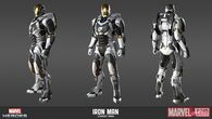 The Mark 39 in a Marvel poster, shown in different angles.