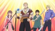 Rudolf, second from left to right, along with his subordinates Iris, Gilm, and Zach in Ep. 3Anime.