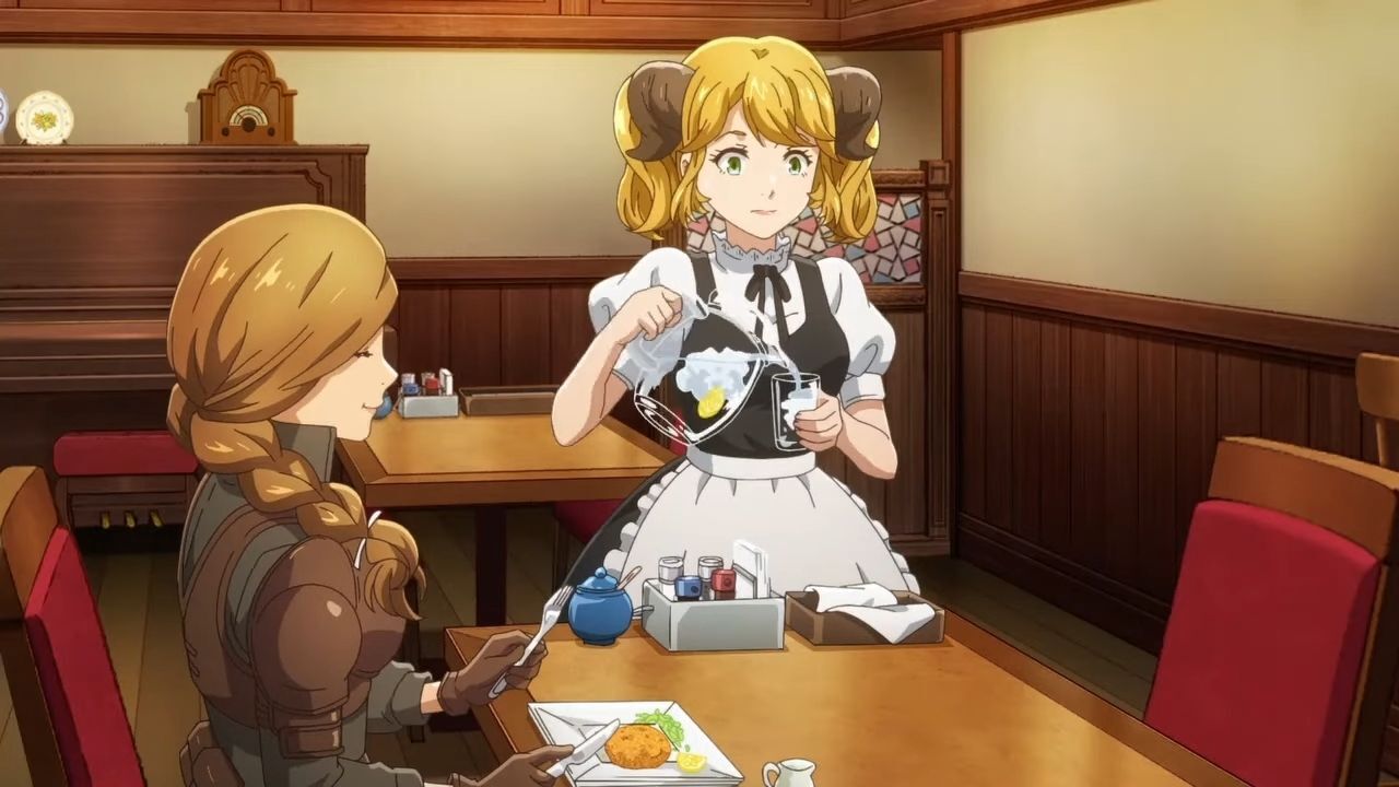 Isekai Shokudou ep1 Aletta waitress stitch - Anime Evo