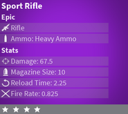 Epic Sport Rifle's Statistics