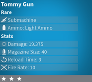 Rare Tommy Gun's Statistics