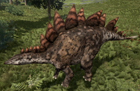A Clay Stegosaurus.