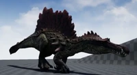Hyperendocrin Spinosaurus walking quadrupedally