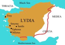 Map of Lydia ancient times