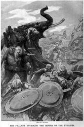 398px-The phalanx attacking the centre in the battle of the Hydaspes by Andre Castaigne (1898-1899).jpg