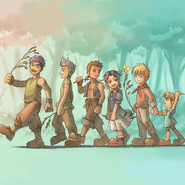 Joel as a child (second from left)
