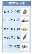 Potion ingredients used in Dawn of Ys