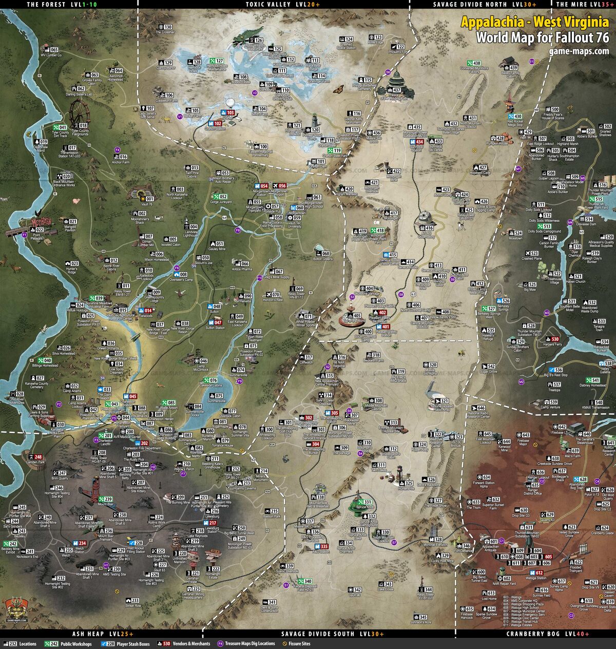 Mappa di Fallout 76 Fallout Wiki Fandom