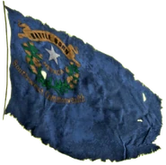 La bandiera appesa fuori dalla casa