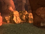 Il passaggio bloccato da alcune rocce