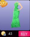 Green Glitz Necklace Gown