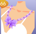 Purple Bow and Beads Necklace