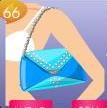 Blue Suede Crystal Handbag