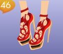 Red Wooden Strappy Platforms